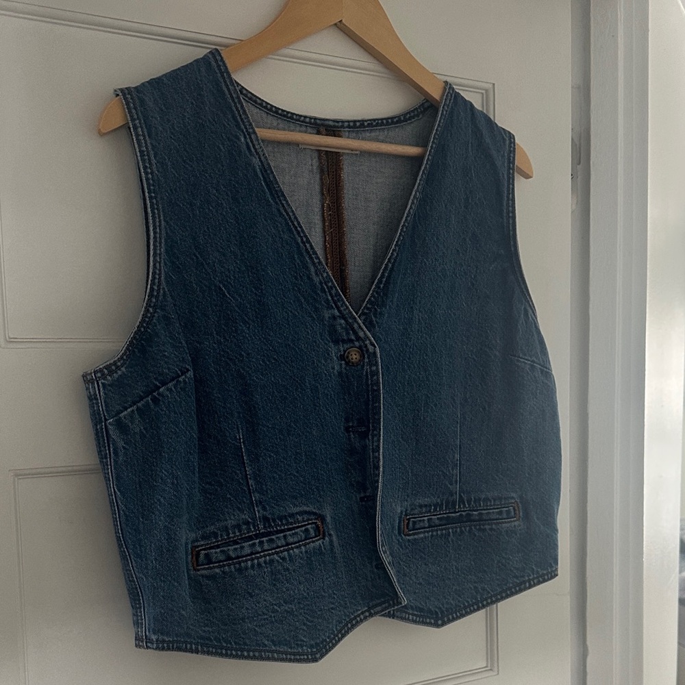 Abercrombie & Fitch Blue Denim Vest